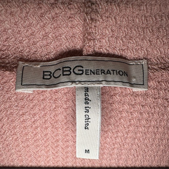 BCBGeneration Pink Textured Cropped Hoodie - Picture 3 of 11